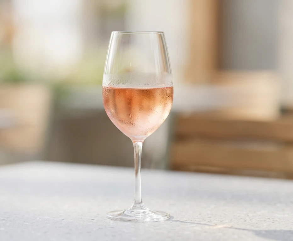 Ein Glas mit Roséwein Ein Glas mit roséfarbenem Wein