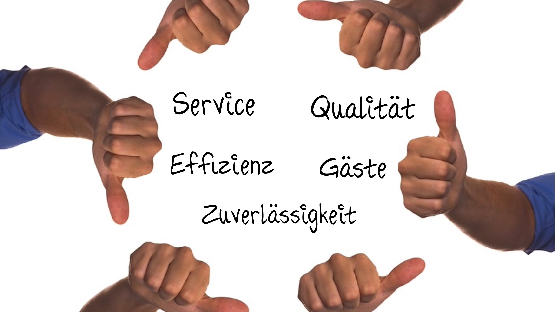 Mehrere Hände mit nach oben gerichteten Daumen