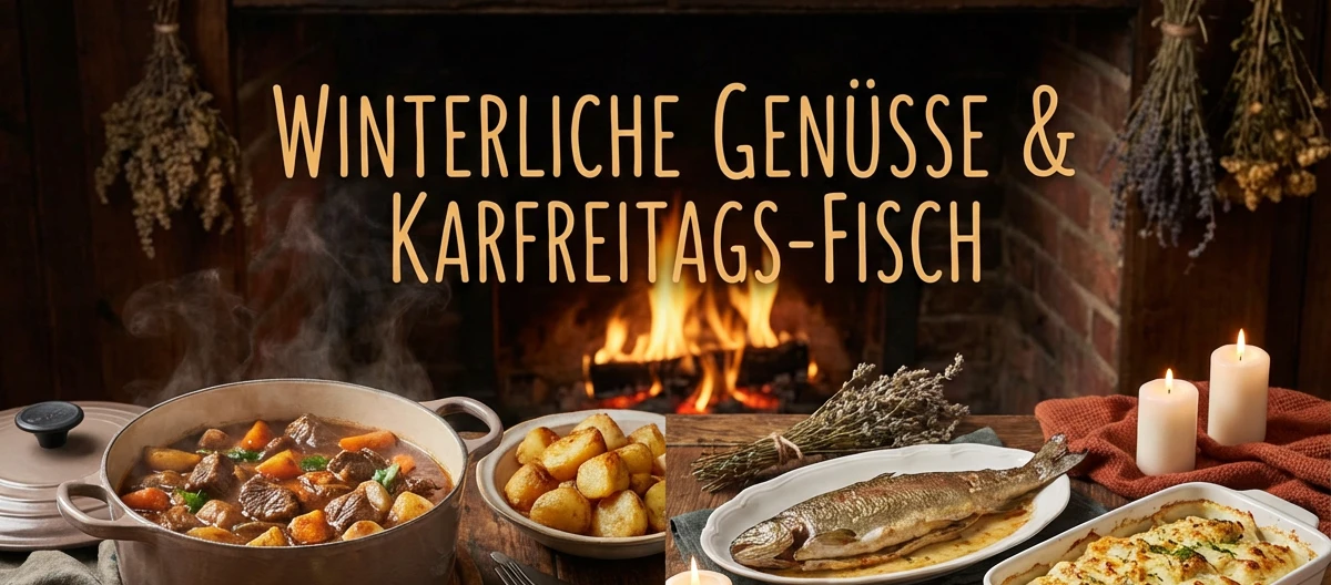 Collage von verschiedenen Speisen auf einem Tisch