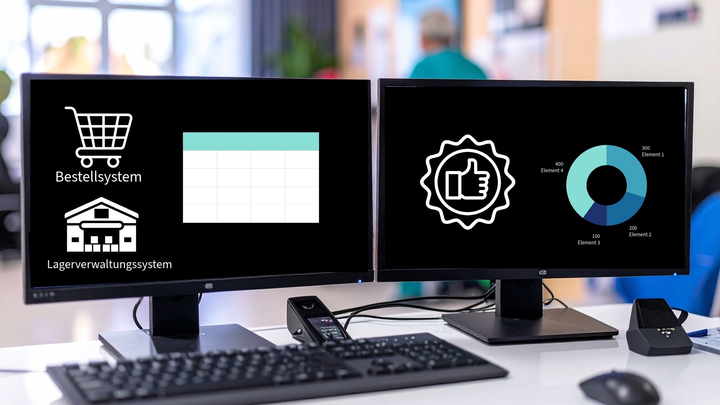 Computerbildschirm auf einem Schreibtisch