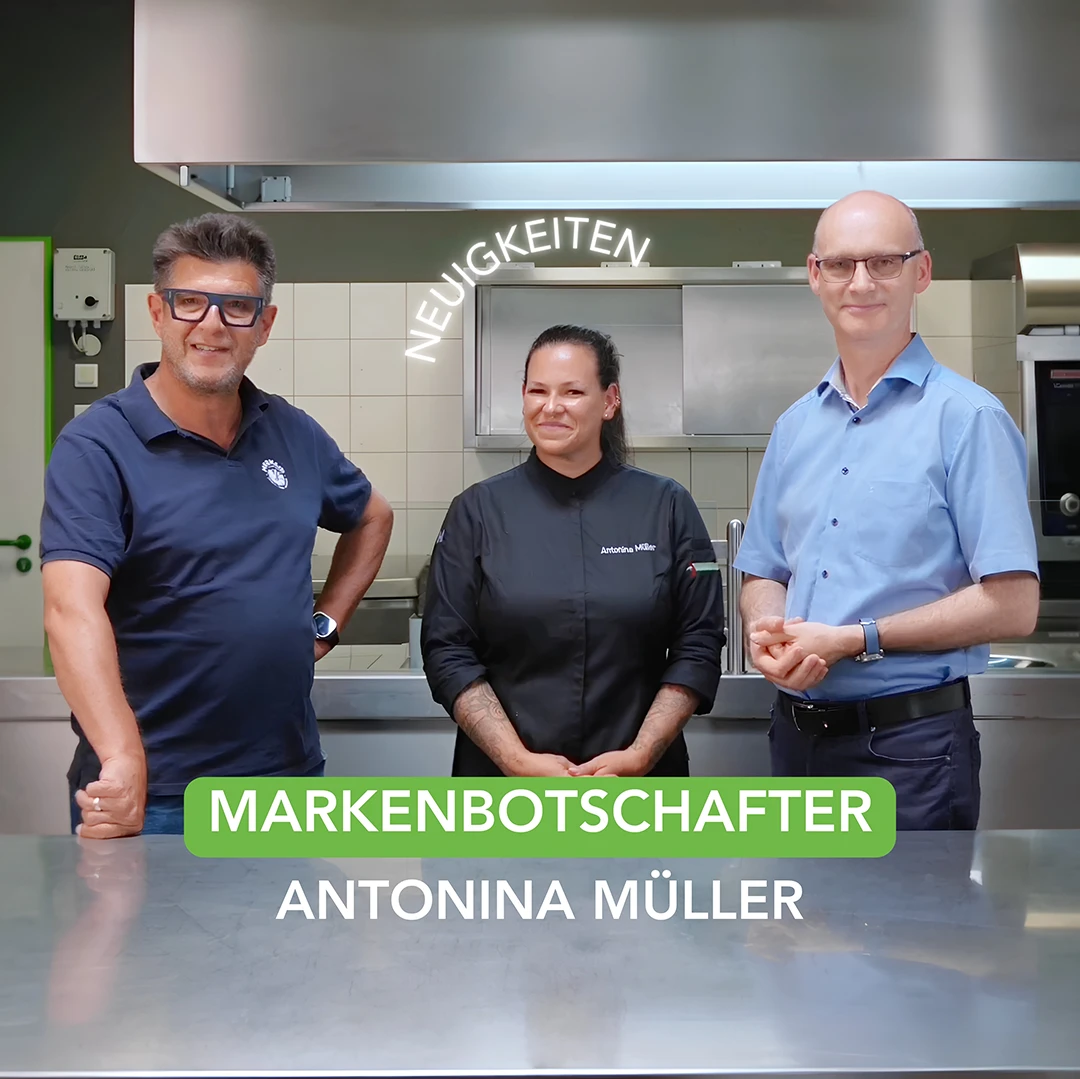 Markus Bammes, Antonina Müller und Peter Nußbaumer Markenbotschafterin Antonina Müller mit den beiden Geschäftsführer Markus Bammes und Peter Nußbaumer
