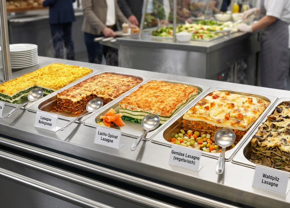 Buffet mit verschiedenen Lasagnen