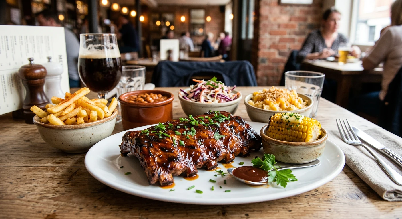 Ein Teller mit Essen auf einem Tisch