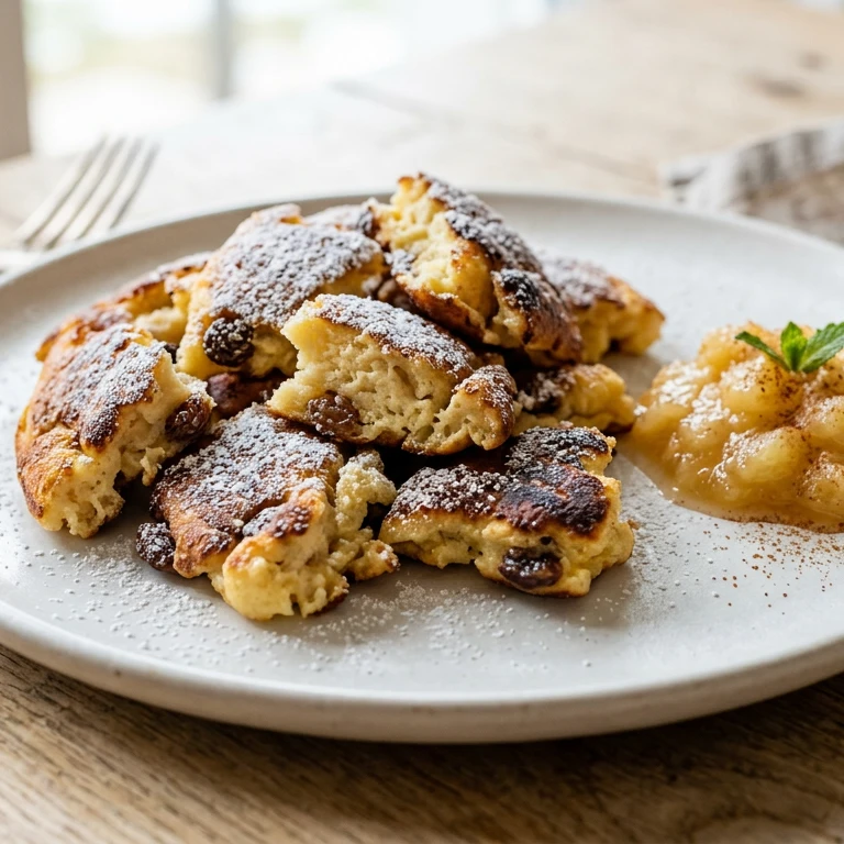 Ein Teller mit Kaiserschmarrn Ein Teller mit Kaiserschmarrn
