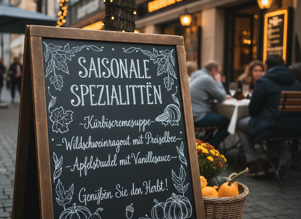 Tafel mit weißer Schrift